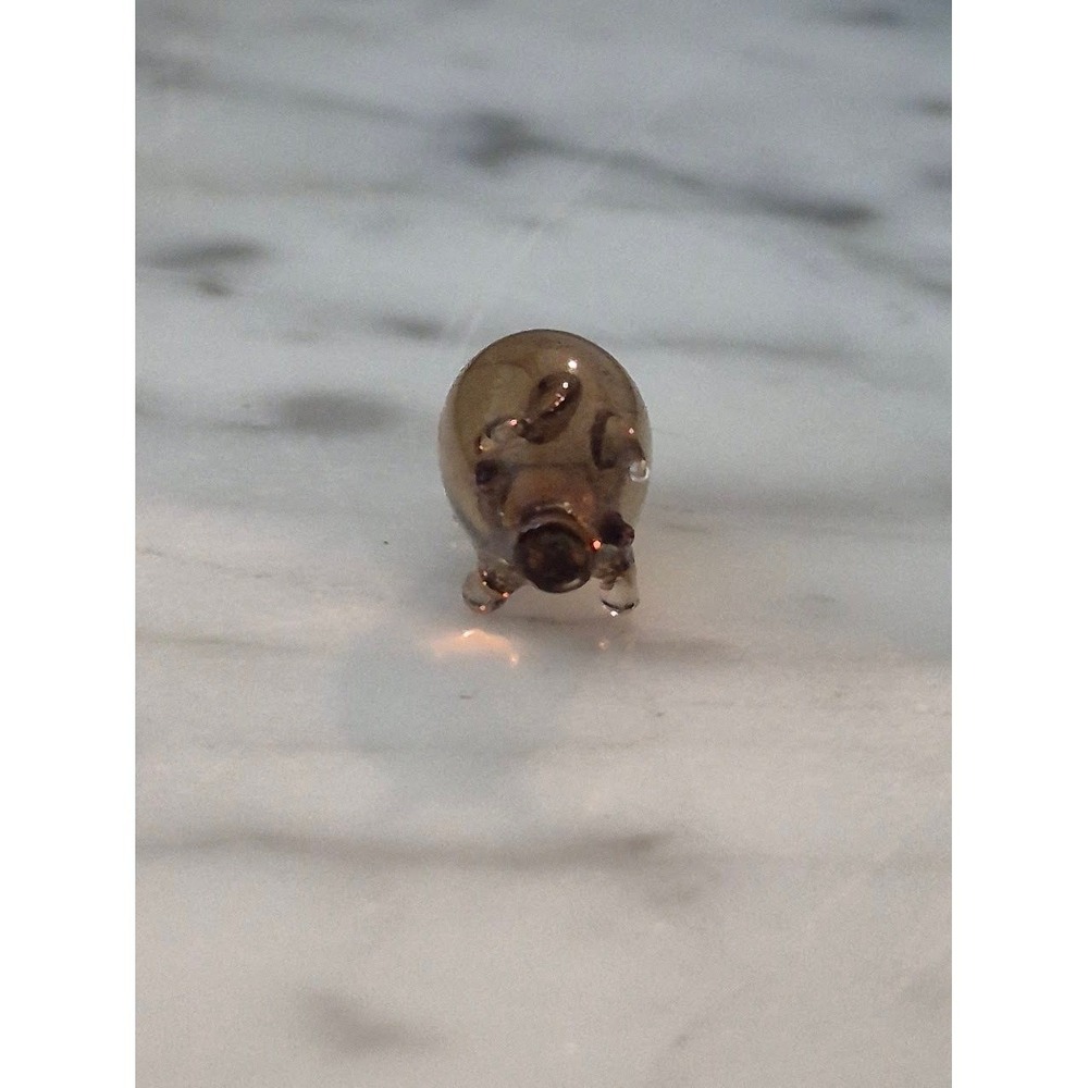 Glass Figurine Brown Miniature Pig Animal Collectible Excellent